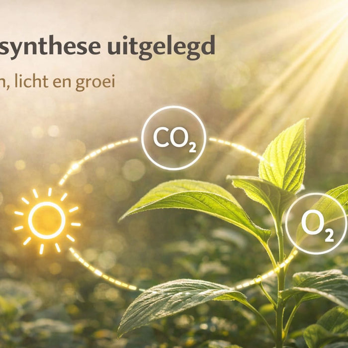 Fotosynthese bij planten uitgelegd met zonlicht, CO2 en zuurstof voor groei en ontwikkeling