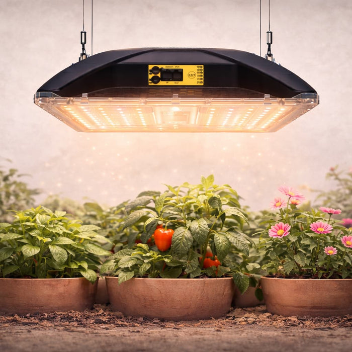 Welke kweeklamp kiezen: LED kweeklamp boven planten voor groei en bloei binnenshuis