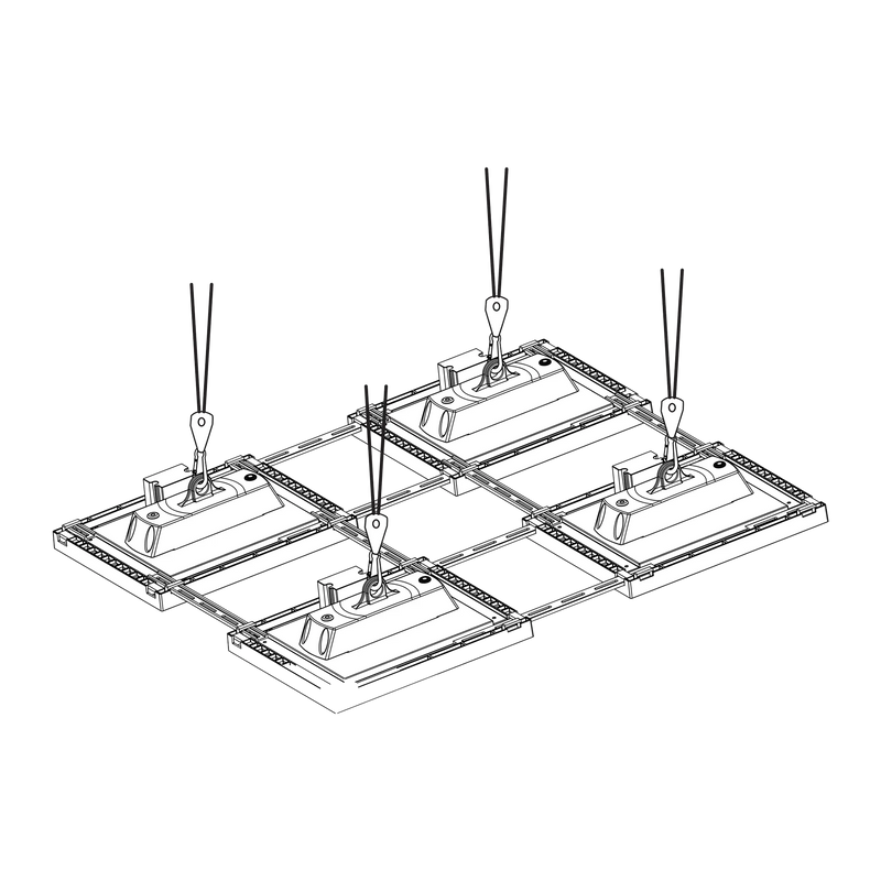 420 LED System LED-Pflanzenlampe von 4Twenty mit 4 Leuchten, insgesamt 600W.