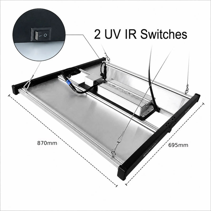 650W Quantum LED Pflanzenlampe mit UV- und IR-Schaltern.