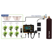 CO₂ Controller Set plant monitoring met LED-kweeklampen.