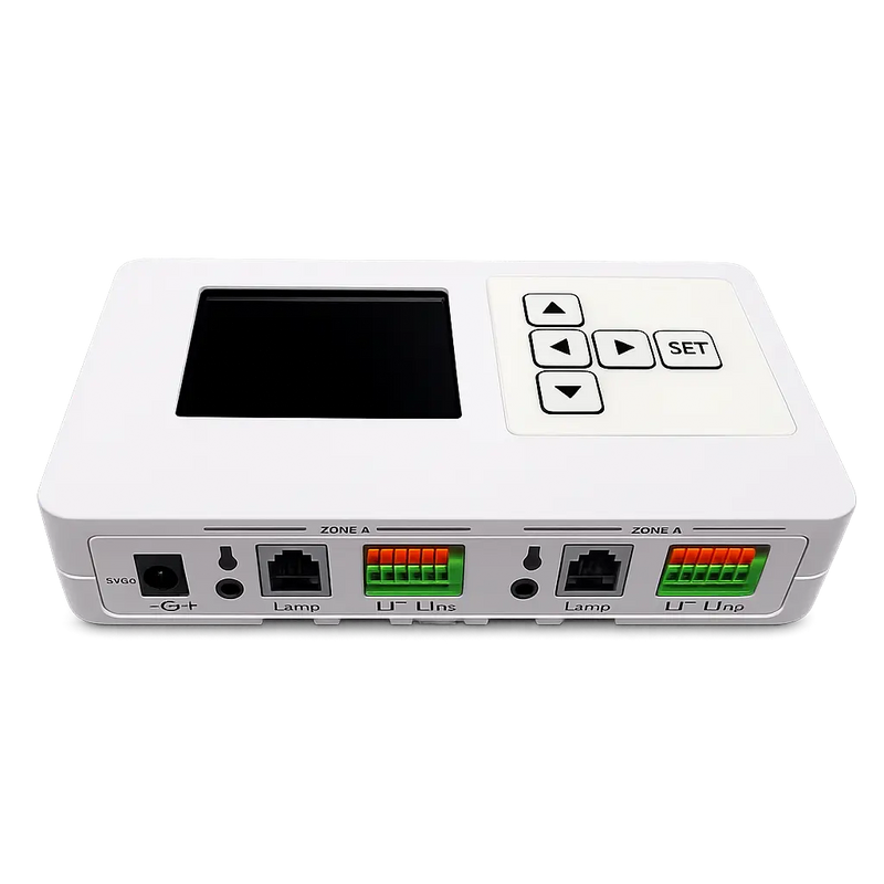 Aansluitingen RJ14, RJ12 van Hortilight PRO controller