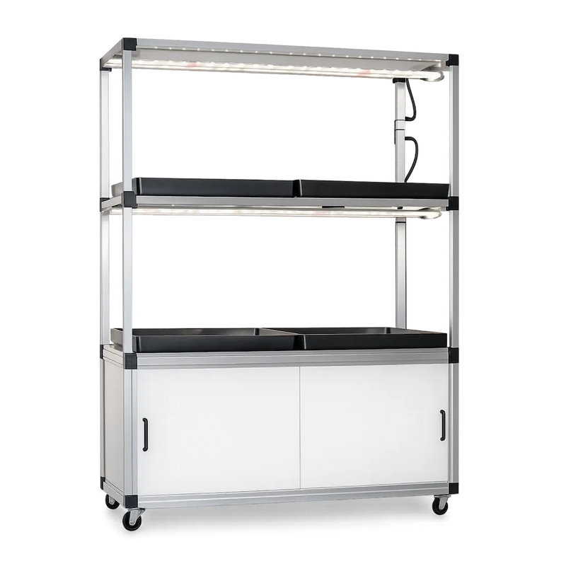 G-Tools Kitchenfarm XL kweekkast compleet met irrigatiesysteem en LED-kweeklampen.