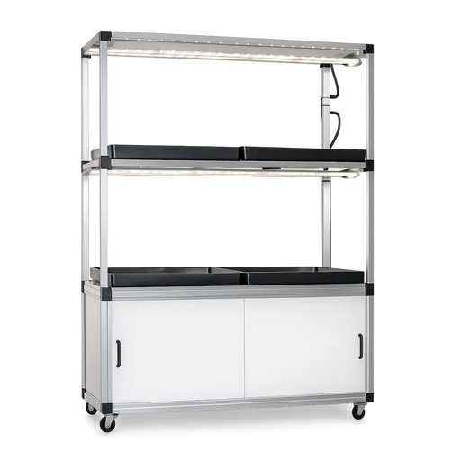 G-Tools Kitchenfarm XL kweekkast compleet met irrigatiesysteem en LED-kweeklampen.
