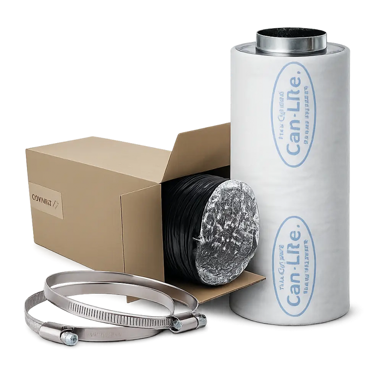 Ventilatieset met koolstoffilter, combiconnect slang en slangklemmen