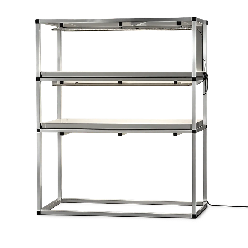 G-Tools Anzuchtregal 110 x 63 cm mit 2 Anzuchtebenen und LED-Pflanzenlampen.