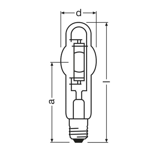 Diagram tekening van 400W MH HQI lamp