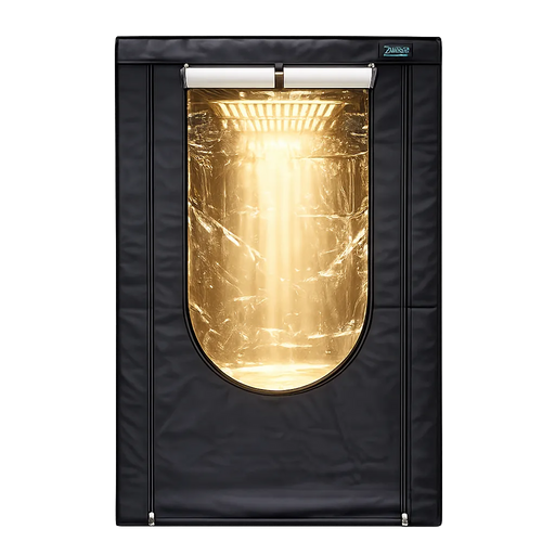 Phantom Deluxe kweektent met opgerold inspectievenster en HPS kweeklamp