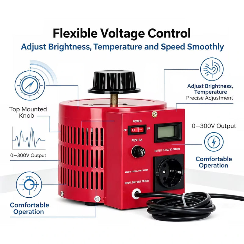 Variac variabele Volt controller met traploze 0 - 300V regeling.